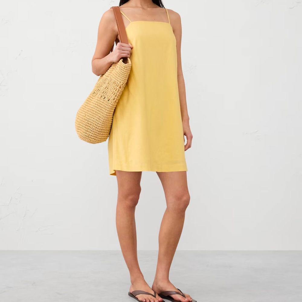 Banana Republic Linen Blend Strappy Mini Dress